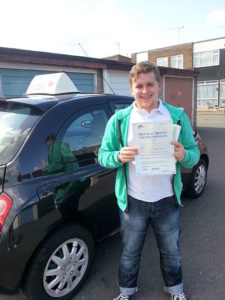 Ian Cross passes his driving test in Tilbury Ian Cross passes his driving test in Tilbury