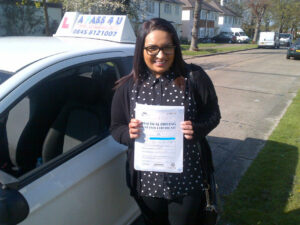 Kiren Patel passes her driving test in Clacton Kiren Patel passes her driving test in Clacton