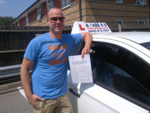 Tim Scorer passes his driving test in Chelmsford Tim Scorer passes his driving test in Chelmsford