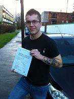 Aron Skipp passes his driving test in Portsmouth Aron Skipp passes his driving test in Portsmouth
