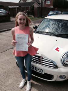 Courtney Birds passes her driving test