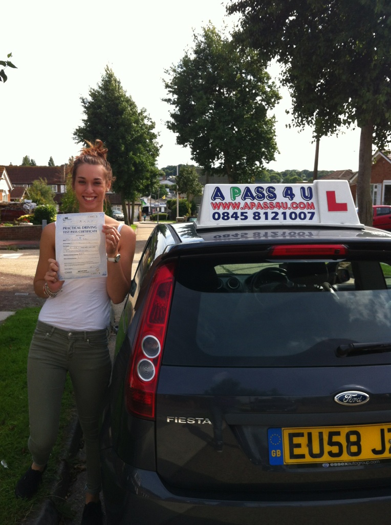 Gemma with her pass certificate