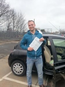 Brendan Taylor passes his driving test in Southend on Sea