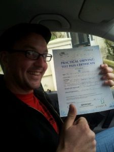 Karl Jeffrey passes his driving test in Worthing