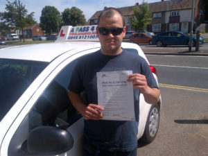 Ben Bloxham passed his driving test first time