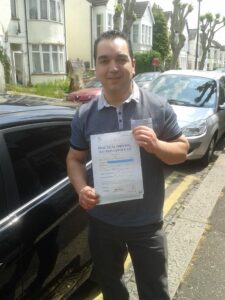 Duarte passes his driving test in Brentwood