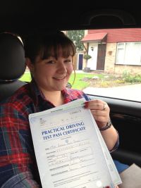 Becky Patten passes her driving test in Brentwood