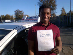 Wesley Mazwi passes his driving test in Southend on sea