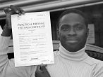 Amie Hasim passes his driving test in Sidcup