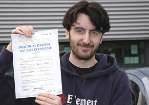 Joshua Bygrave passes his driving test in West Wickham 