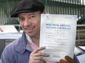 Matthew Ashley passes his driving test in Sidcup