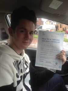 aaron Williams passes his driving test 1st time in Wrexham