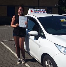 Georgina Head passes her driving test in Tilbury