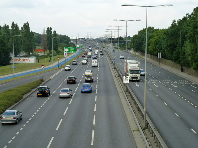 A13 towards London