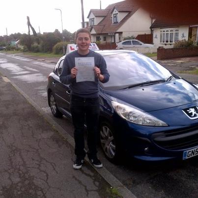 Luke Tanner passes his driving test in Basildon