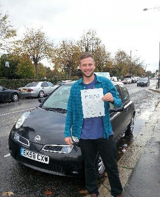 George Goff passes his driving test in Tilbury