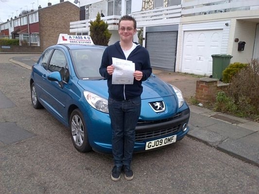 Daniel May passes his driving test in Basildon
