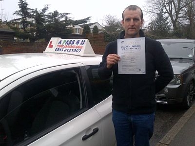 Darryl Effney passes his driving test in Brentwood