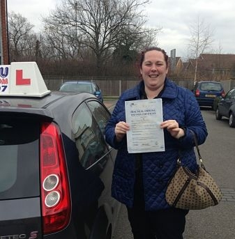 Emma Christmas passes her driving test in Basildon 1st time