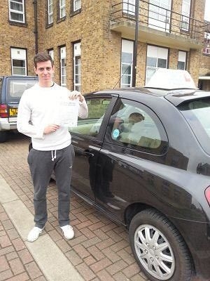 Martin Winch passes his driving test in Basildon