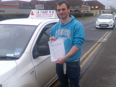 Robert Ellis passes his driving test in Basildon