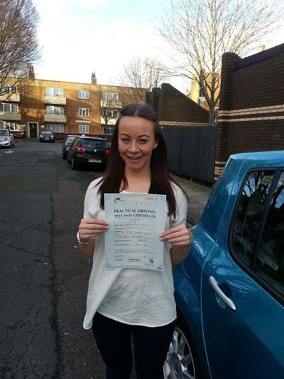 Donna Frampton passes her drivingtest in Portsmouth