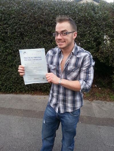 Jake McCluscky passed his driving test in Portsmouth