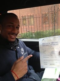 Karl Christian-Law passes his driving test in Brentwood