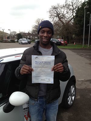 Louis Ajufo passed his driving test in Brentwood