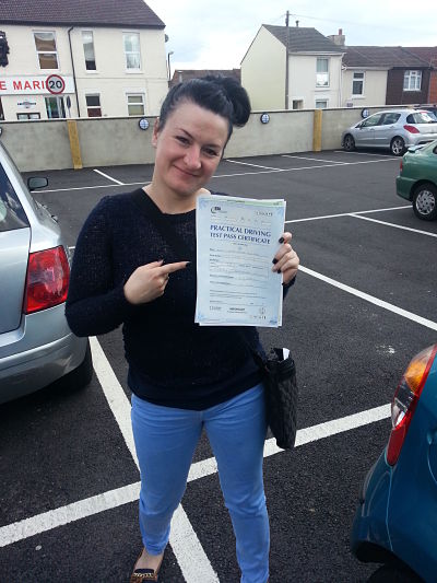 Carla Dorwood passed her driving test in Portsmouth