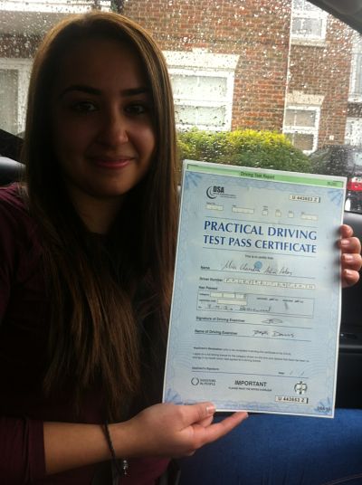 Claudia Asha-Foley passes her driving test in Brentwood