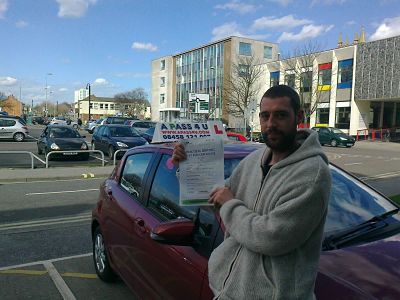 Ian Smith passes his driving test in Lowestoft