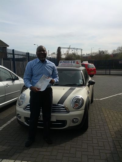 Israel lawson passes his driving test in Southend