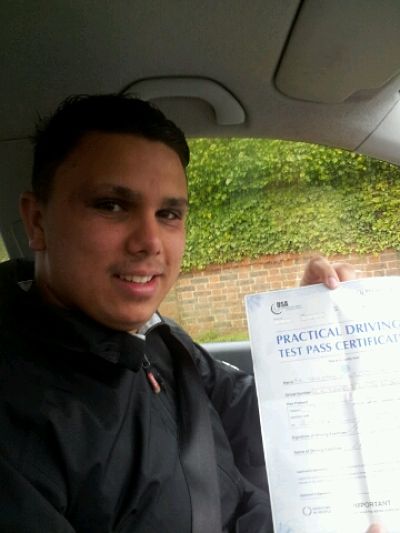 Jordan Tatham passes his driving test in Worthing