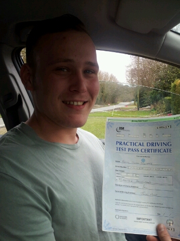 Alec Steward passes his driving test in Brentwood