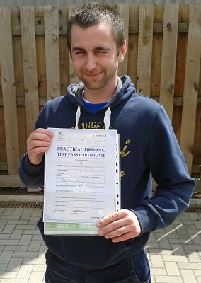 Ben Davis passes his driving test in Brentwood