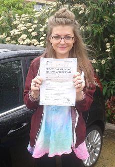 Charlotte Gladwell passes her driving test in Brentwood