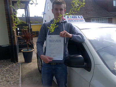 Luke Gilbey passes his driving test in Basildon