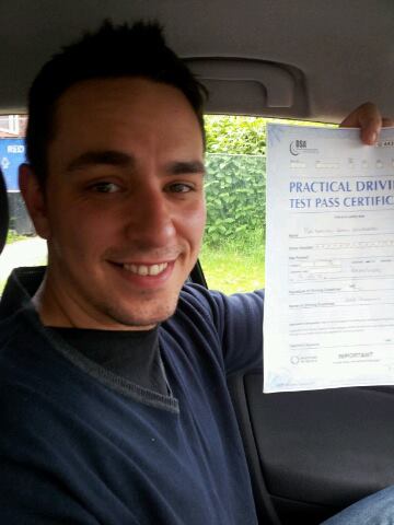 Daniel Sheperds passes his driving test in Brentwood