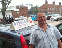 David Burge passes his driving test in Clacton