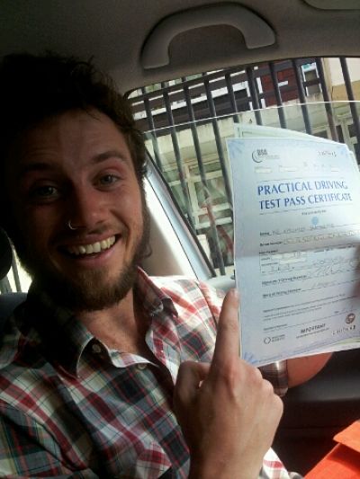 Nathan Sunshine passes his driving test in Worthing