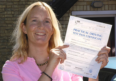 Vicky Ives passes her driving test in Sevenoaks