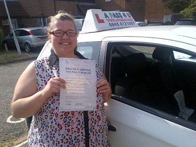 Lauren Gunn passes her driving test in Clacton on sea