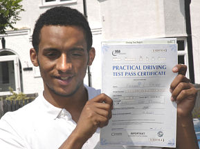 Nathaniel Wallace passes his driving test in West Wickham