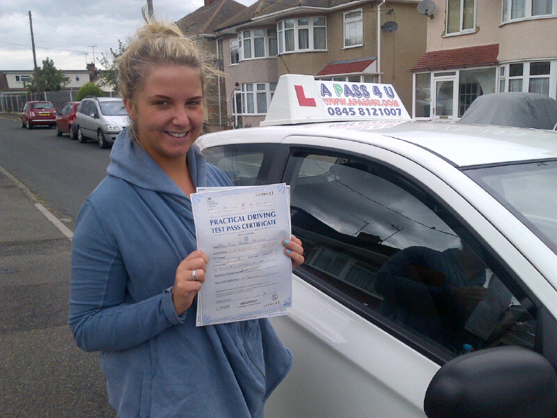 Paige passed her driving test in Clacton