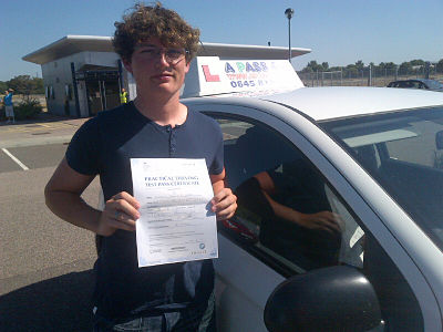 Lawson Heys passed his driving test in Basildon
