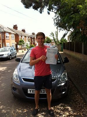 Thomas Clover passes his driving test 1st time in Colchester