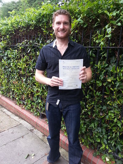 David Macpherson passes his driving test in Portsmouth