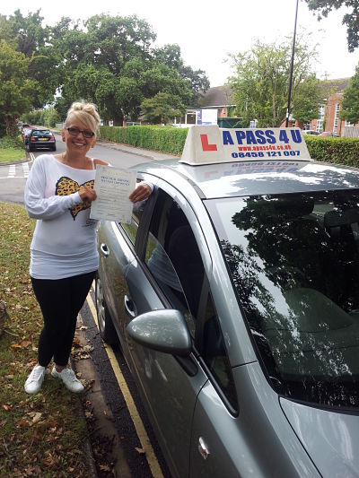 Shelley Dougherty passed her driving test in Southampton
