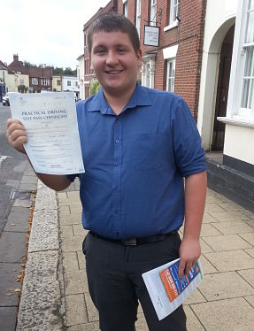 Harry Oakley passed his driving test in Portsmouth